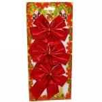 Бант на ёлку «Красный шик» 9 см (набор 3 шт)