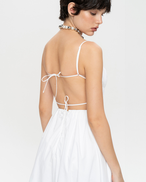 Хлопковое платье миди с открытой спиной