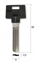 Заготовка вертикального ключа 10453 Mul-T-Lock 036 Orig "SuperLock" (MUL-T5.P)