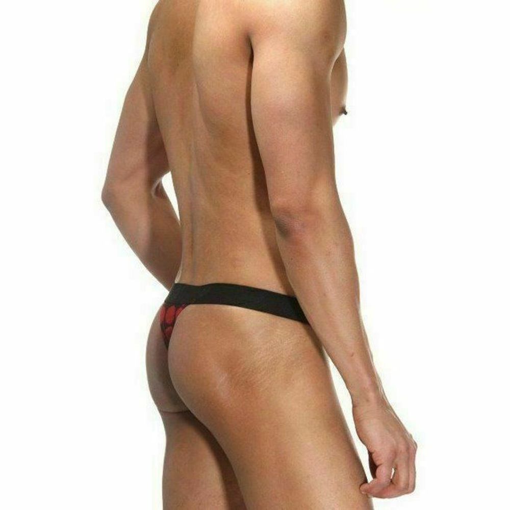 Мужские трусы стринги красные в клетку La Blinque LB15153