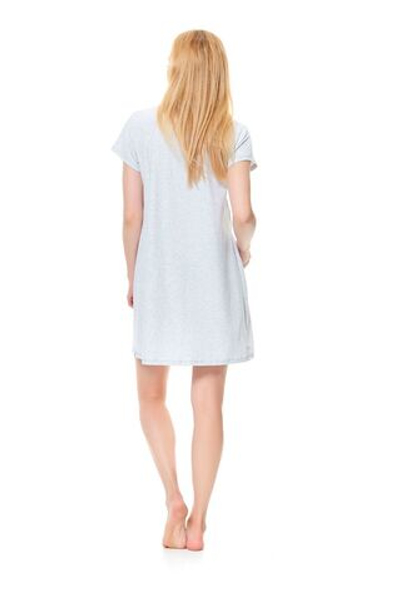 Хлопковая сорочка свободного силуэта (Размер: S) (Цвет: светло-серый)