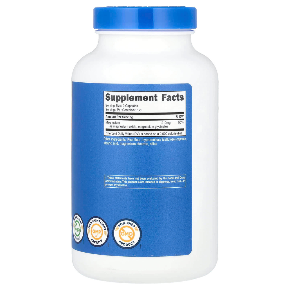 Nutricost, Магний +, регулярной концентрации, 240 капсул (105 мг на капсулу)