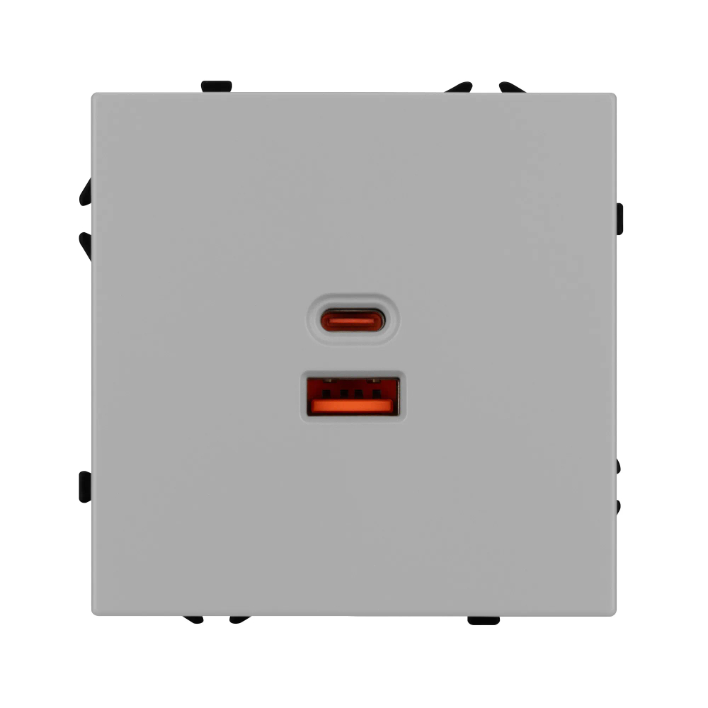 Механизм розетки с быстрой USB зарядкой SCT-NOBE-MUAC-SFPL-FC-IS (65W, QC3) (Arlight, -) 059447