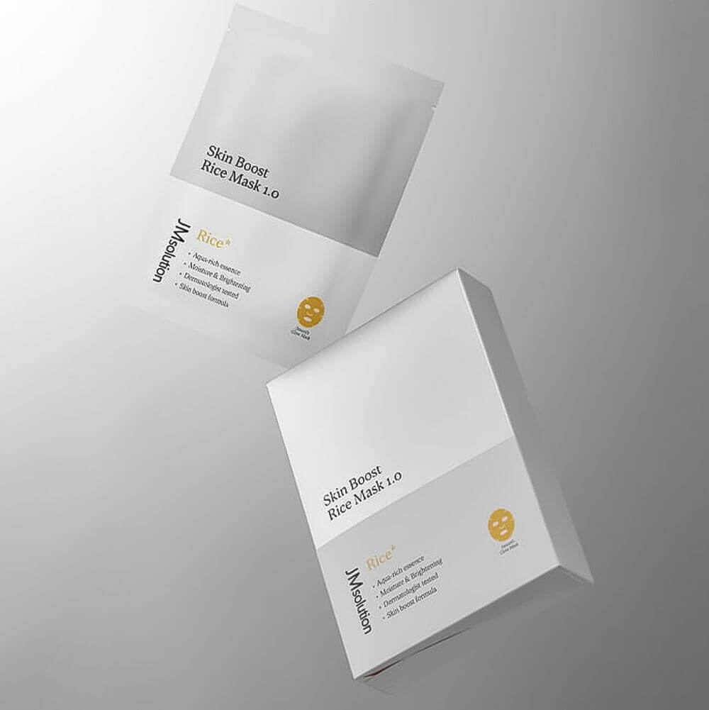 JMsolution Skin Boost Rice Mask 1.0 тканевая бустер-маска с рисовой водой для интенсивного увлажнения и сияния лица