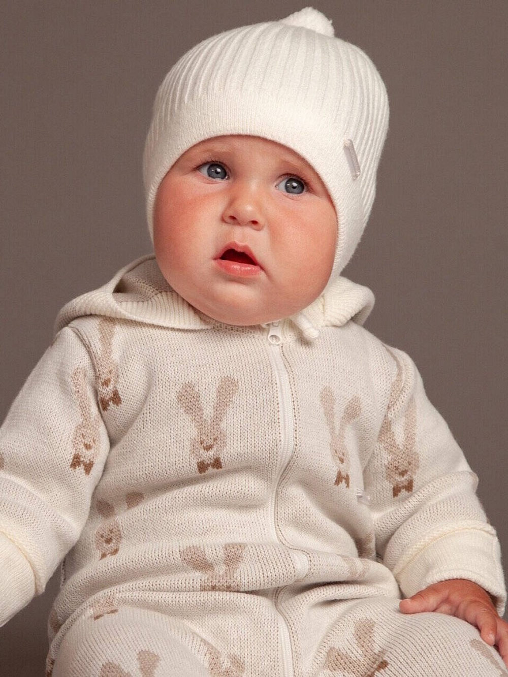 Комбинезон с капюшоном "Зайка", Экрю-бежевый