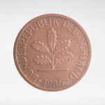 Germany, 1 Pfennig, 1986, (Karlsruhe Mint - "G"), VF