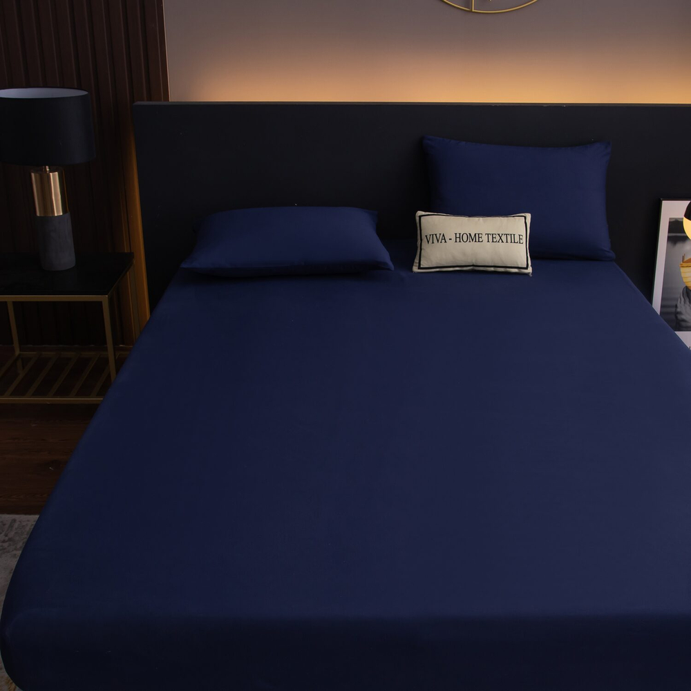 КПБ Однотонный Сатин на резинке CSR021, 2 спальный, наволочки 50-70 2 шт, простынь 160*200*35