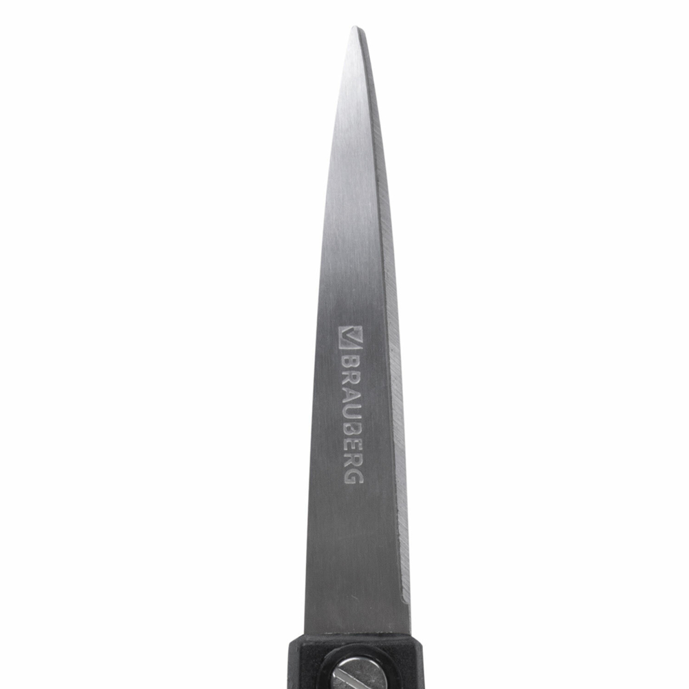 Ножницы BRAUBERG "SRS-100" 180 мм черные 2-х сторонняя заточка (12 штук в упаковке)