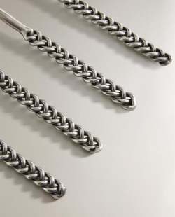 ZARA HOME НАБОР ДЕСЕРТНЫХ ЛОЖЕК С ПЛЕТЕНЫМИ РУЧКАМИ (4 ШТ.), СТАЛЬНОЙ СЕРЫЙ