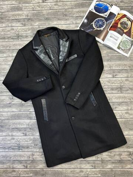 Кашемировое пальто Stefano Ricci со вставками из кожи крокодила