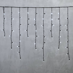 Светодиодная бахрома с колпачком 3,2*0,9 м., 168 белых LED ламп, каучуковый черный провод, LTC (LL168-1-2W)