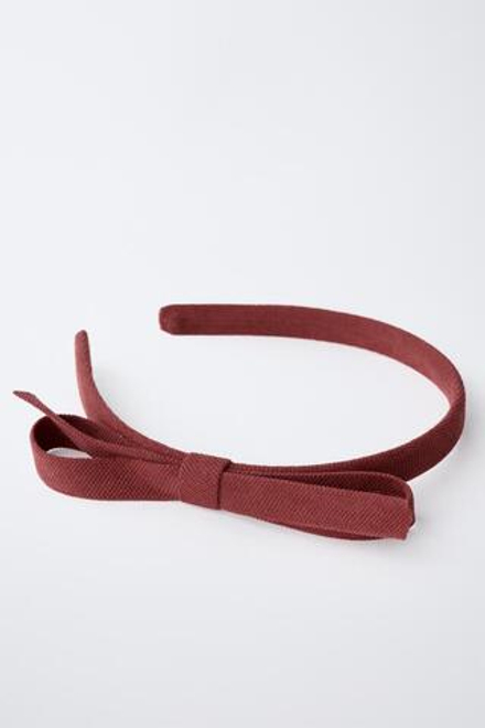 ZARA ТОНКИЙ ОБОДОК С БАНТИКОМ, ГРАНАТОВЫЙ