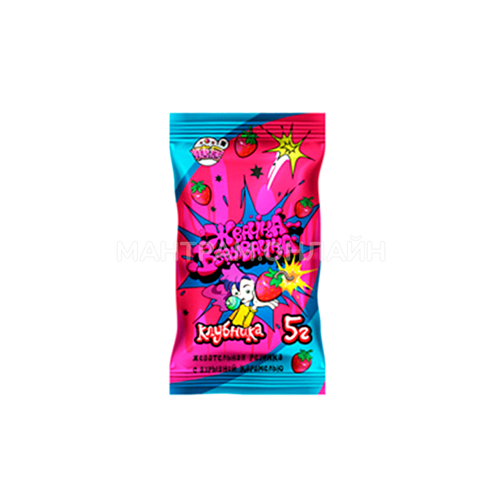 Жевательная резинка Жвачка-Взрывачка с взрывной карамелью вкус клубника 5 г