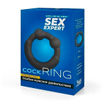 Черное эрекционное силиконовое кольцо 3,3см Bior Toys Sex Expert SEM-55279