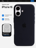 Силиконовый чехол Silicone Case iPhone 16, c MagSafe, Черный