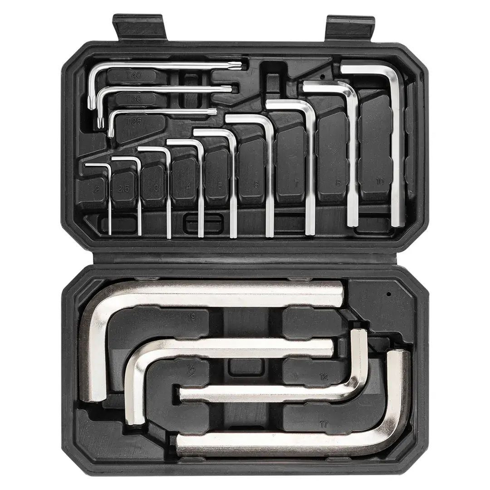 Ключи Г-образные 6-гранные, набор 13+3пр. RockFORCE RF-5137D+3