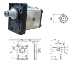 Насос шестеренный BHP2 BO-D10T0L1 GP2, 10 см3, резьба G3/4", 285BAR, правый