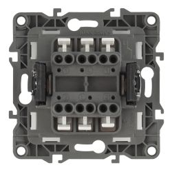 12-1104-05 ЭРА Выключатель двойной, 10АХ-250В, IP20, Эра12, антрацит