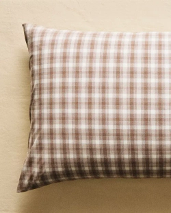 ZARA HOME ДЕТСКАЯ НАВОЛОЧКА ИЗ ФЛАНЕЛИ, КОРИЧНЕВЫЙ