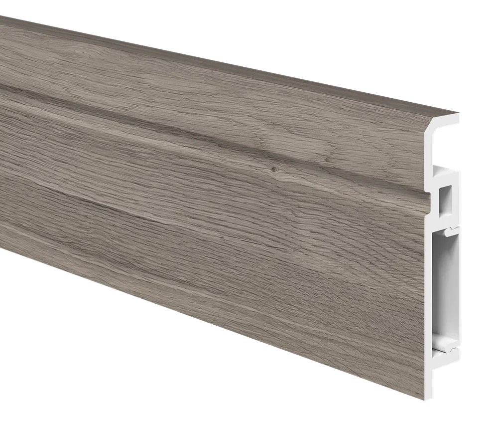 Напольный плинтус ПВХ Foresta Aviv Дуб Мавелла дарк FA 027 2000х70х13 мм