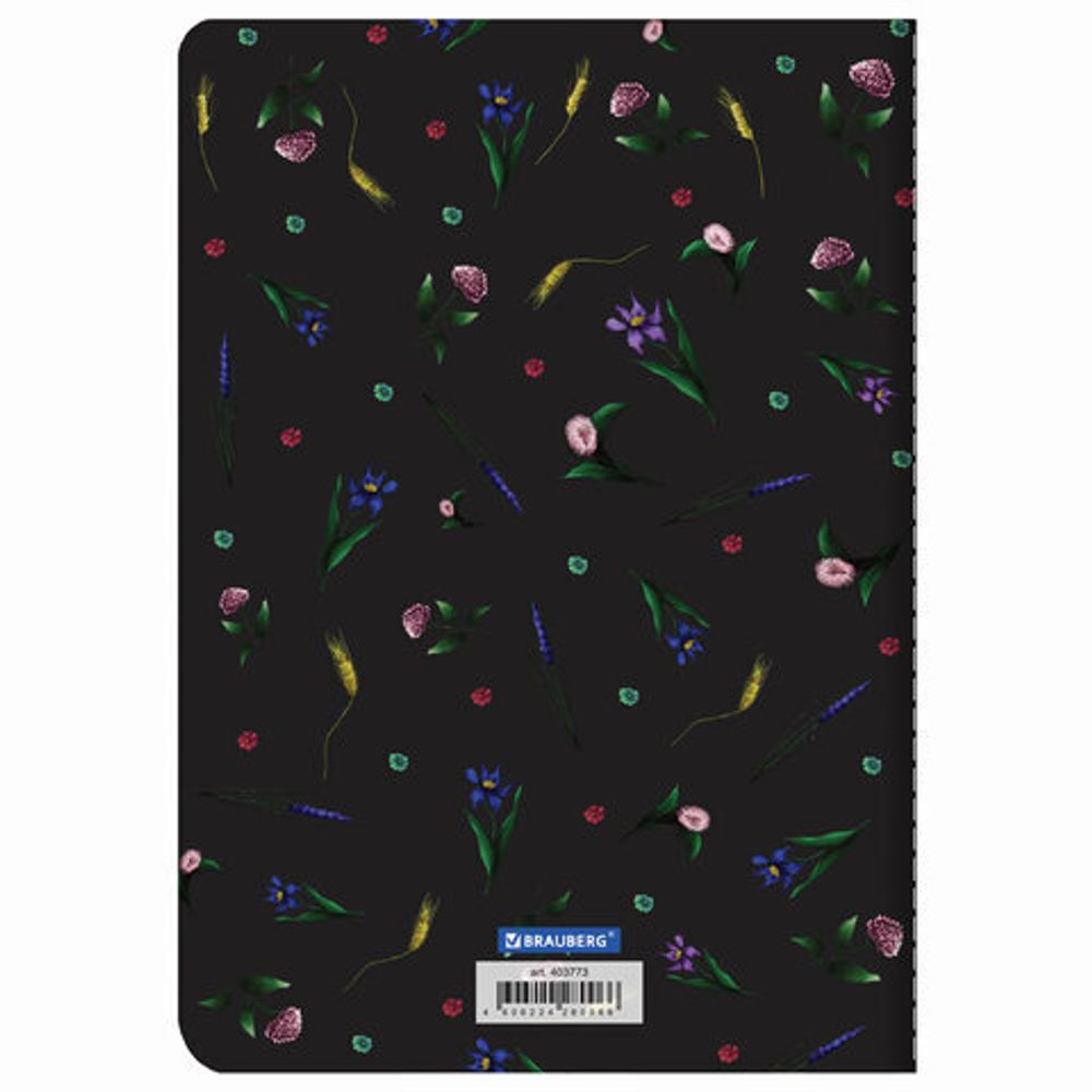 Тетрадь 40 л. в клетку обложка SoftTouch, фольга, бежевая бум. 70 г/м2, сшивка, А5 (147х210 мм), FLOWERS, BRAUBERG, 403773