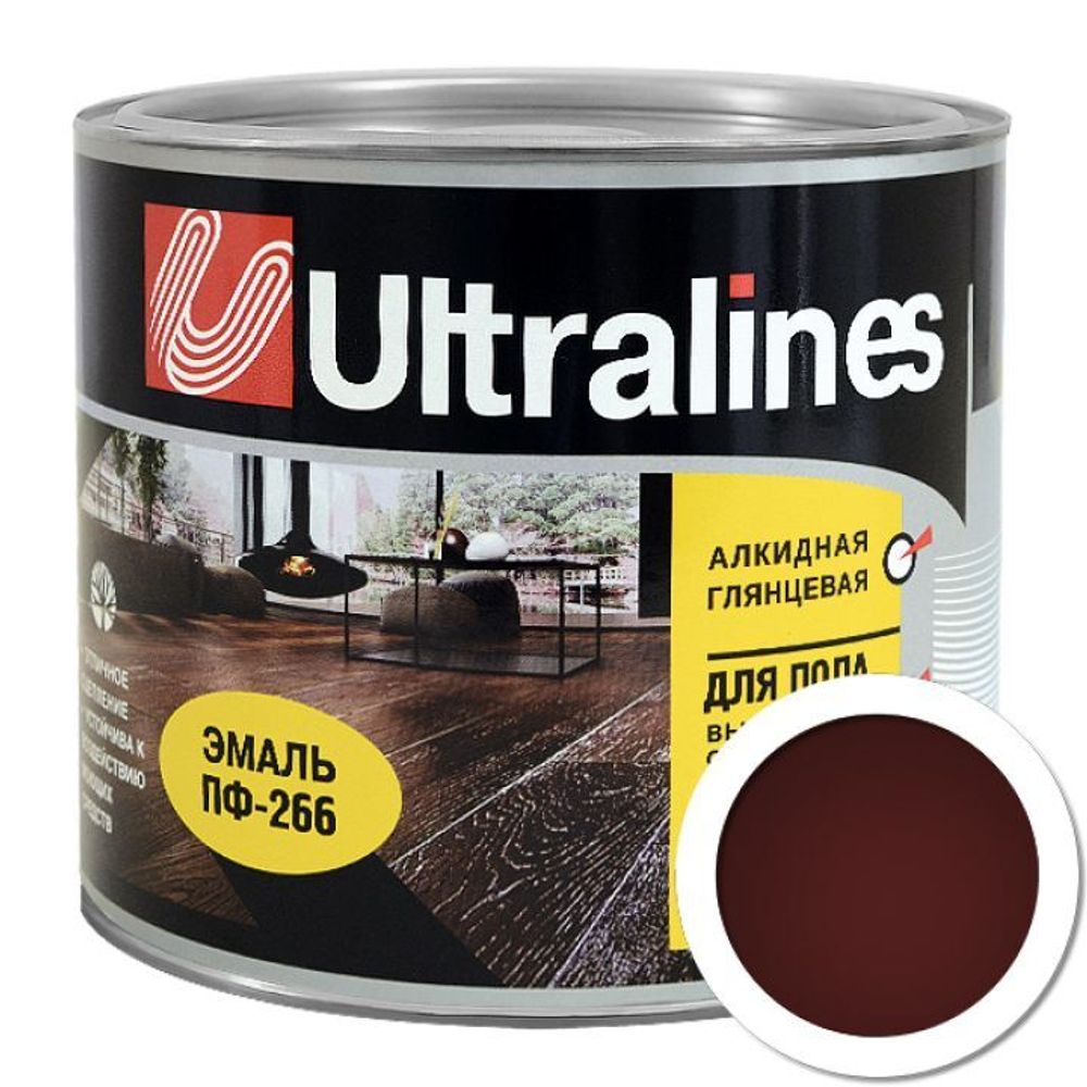 Эмаль ПФ-266 РАДУГА Ultra Lines красно-кор.  2,6кг