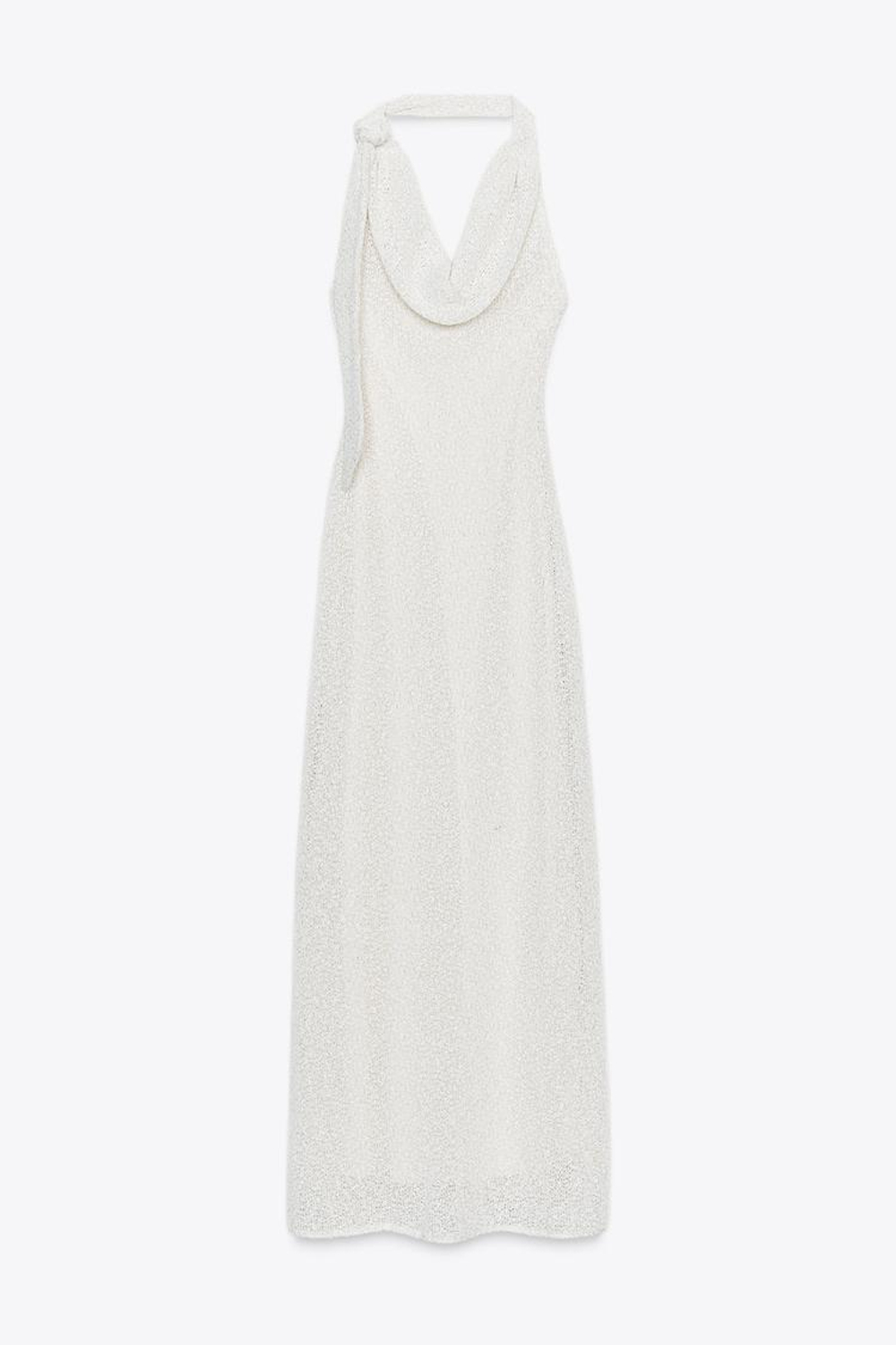 ZARA ПЛАТЬЕ В СТИЛЕ РУСТИК, ЭКРЮ