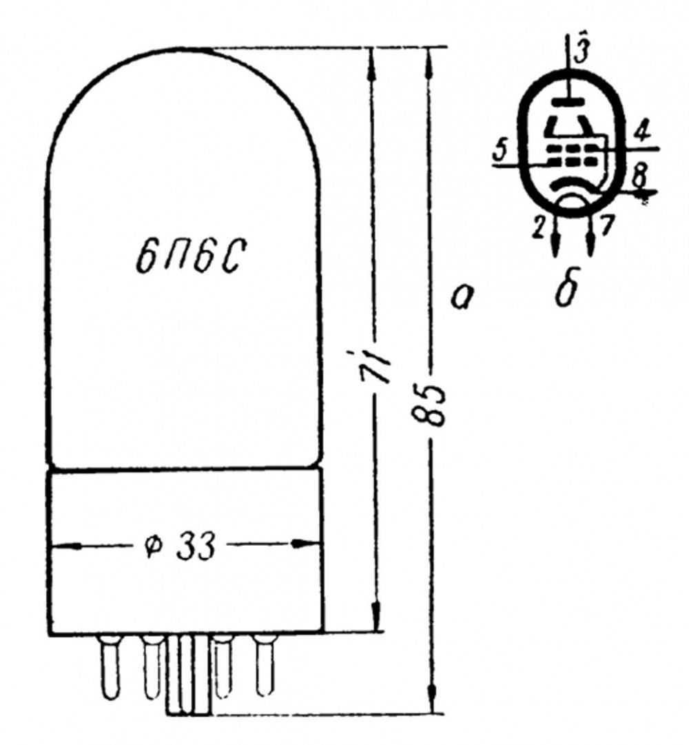 6П6С выходной лучевой тетрод в ламповый усилитель