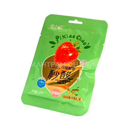 Драже кислое PixiaoChao Instantaneous Sour Candy вкус клубника 15 г