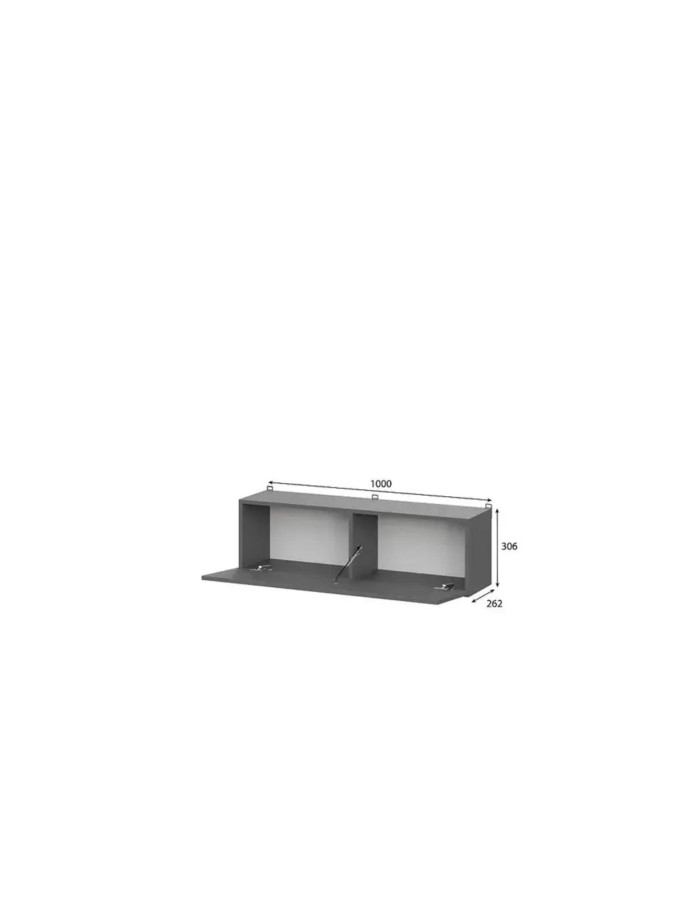 Модульная стенка со шкафом Графит серый 200х35х136