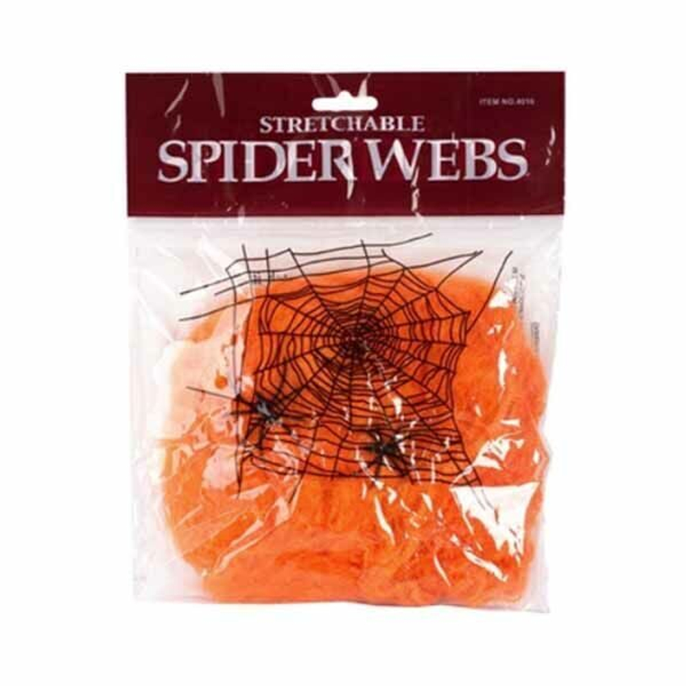 Паутина оранжевая с 2 пауками 1х1м/G