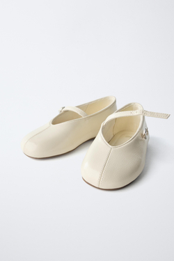 ZARA БАЗОВЫЕ БАЛЕТКИ, ЭКРЮ