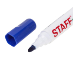 Маркер стираемый для белой доски СИНИЙ, STAFF Manager WBM-491, 5 мм, с клипом, 151492