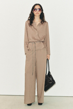 Брюки в пижамном стиле в полоску — zw collection