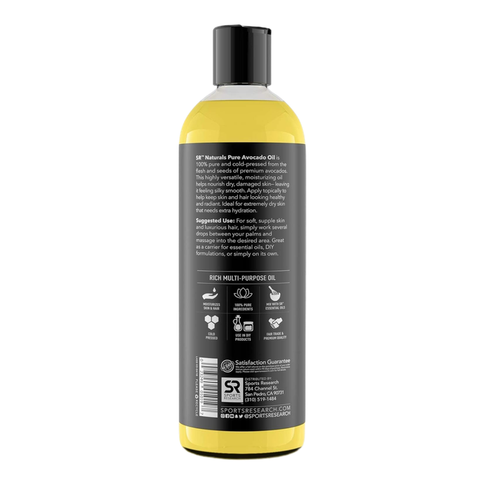 Натуральное Масло Авокадо, Pure avocado oil, Sports Research, 473 мл (16 fl oz) 2