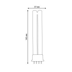 ESL-PL-9-UVCB-2G7-CL Лампа люминесцентная ультрафиолетовая бактерицидная. Спектр UVC 254нм. Картон. ТМ Uniel