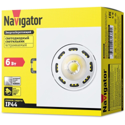 Светильник светодиодный NDL-PS2-840-WH, 6 Вт, 4000 К, Navigator, 71 389
