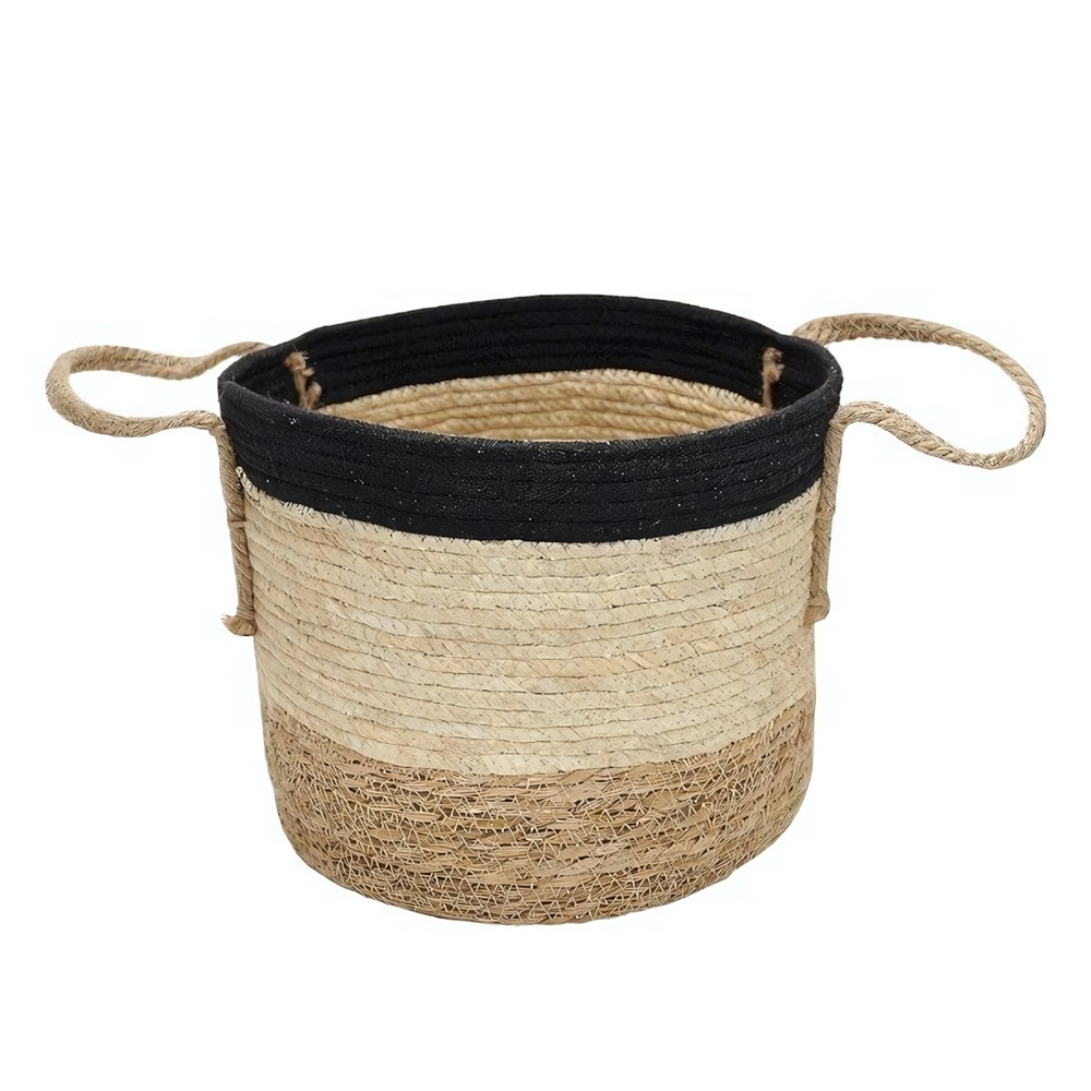 Корзина для хранения с ручками "Перу", Д290 Ш290 В250, натуральный, бежевый, черный