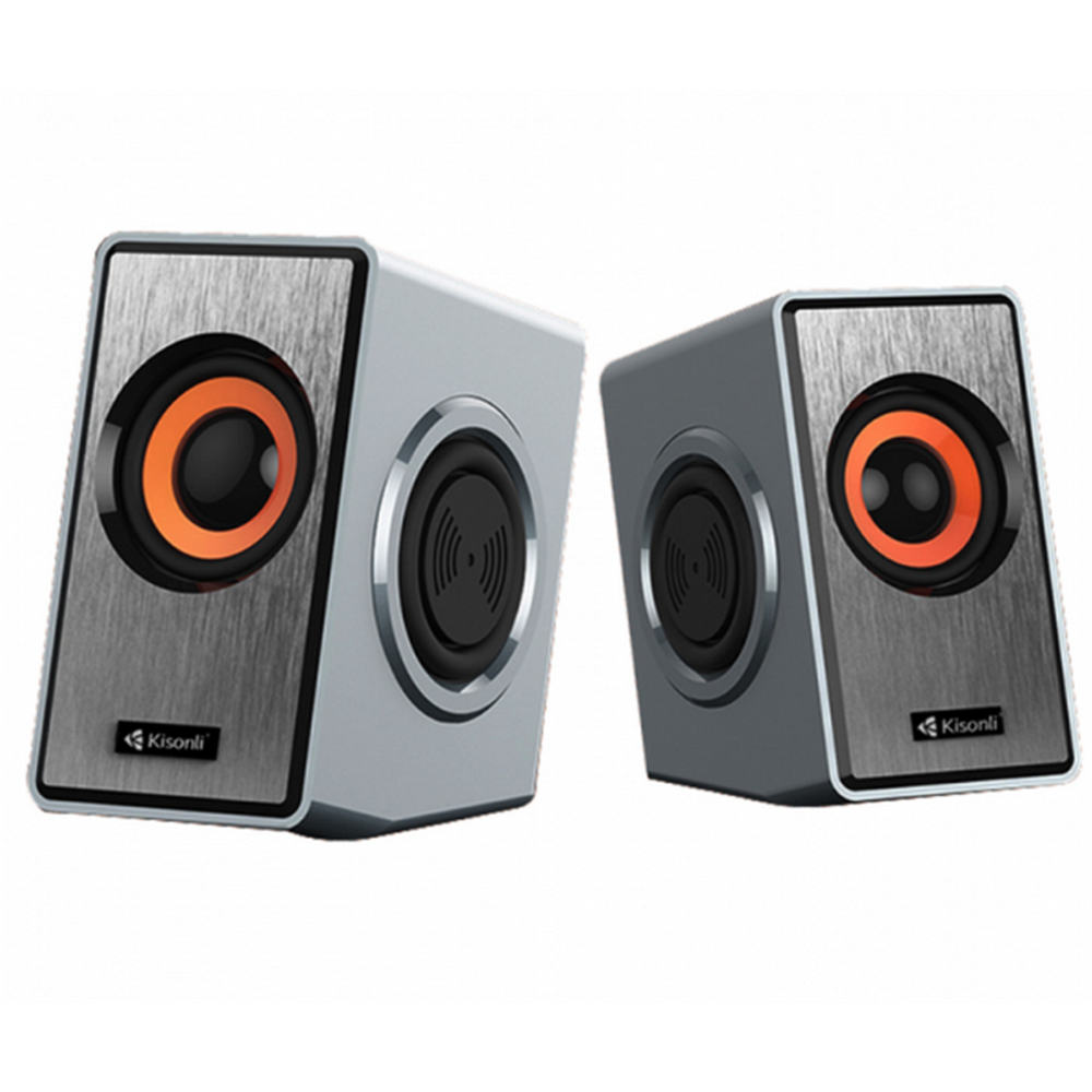 Компьютерные колонки 2.0 Kisonli T-007 (серый)