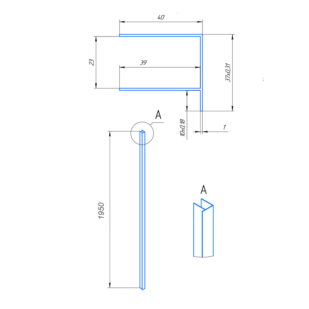 Профиль пристенный RGW A-11 (195мм)