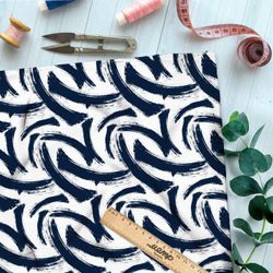 Ткань премиум флис синие мазки