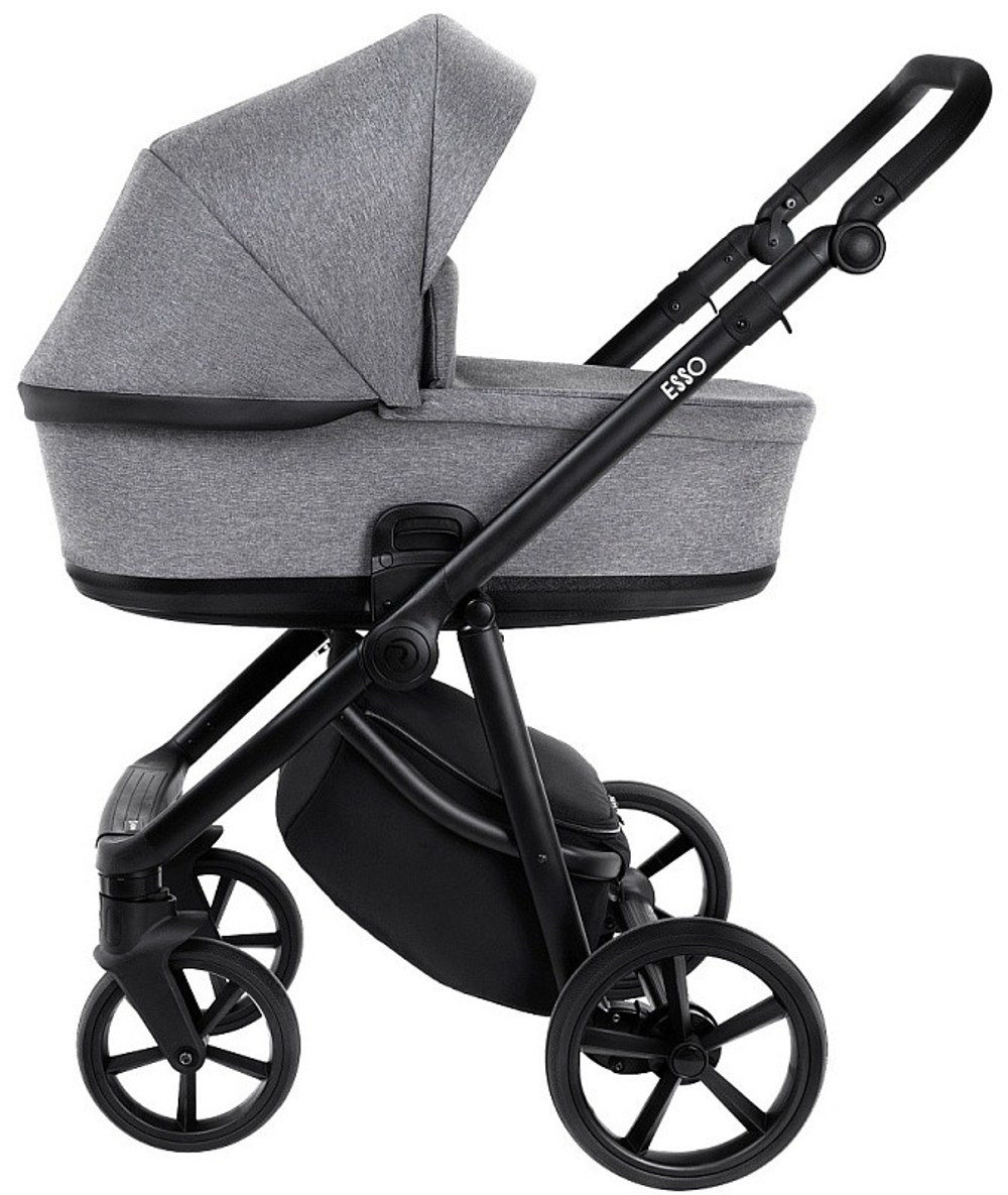 Детская коляска Roan Esso 3 в 1 с автокреслом Pituso Baesa Pro Black ESS114/1 Grey/Black
