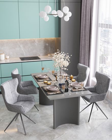 Стол обеденный Celestia 180*90*75 см серый