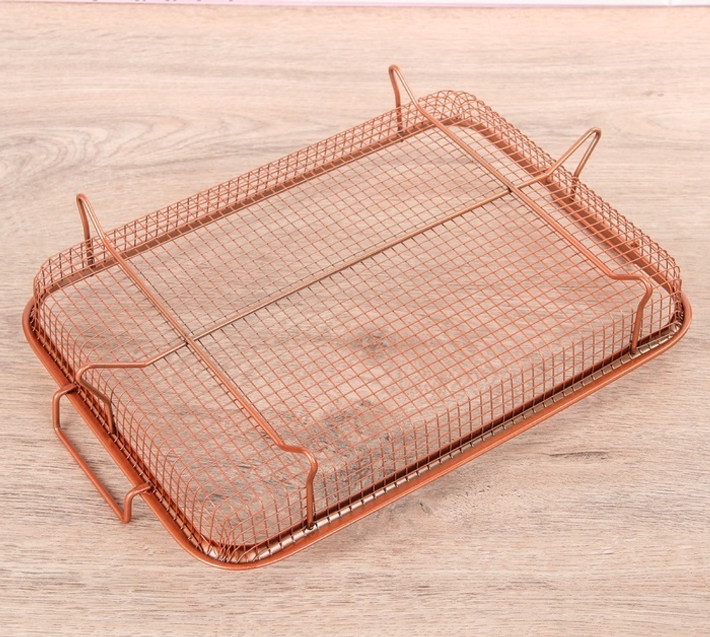 Противень с решеткой для выпечки и запекания 35х25х8 см