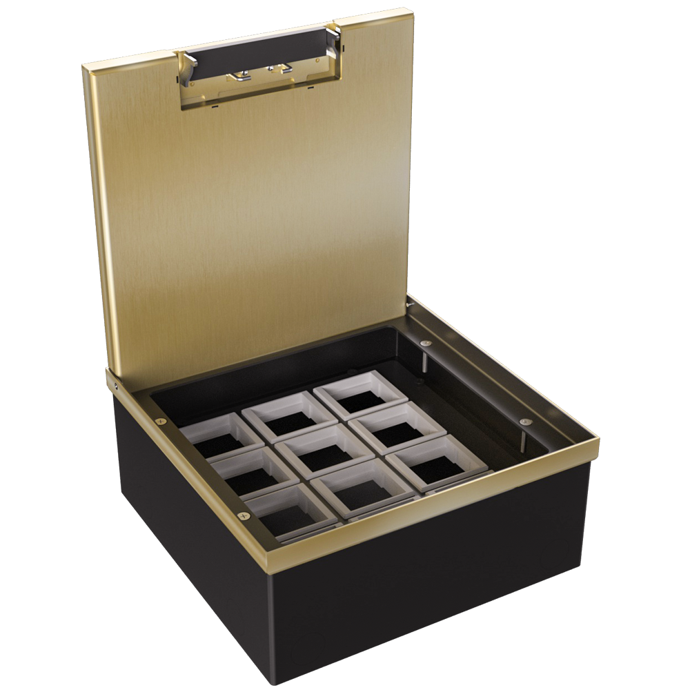 Лючок в пол 24 мод. (12 мод. 45х45 мм.),  латунь