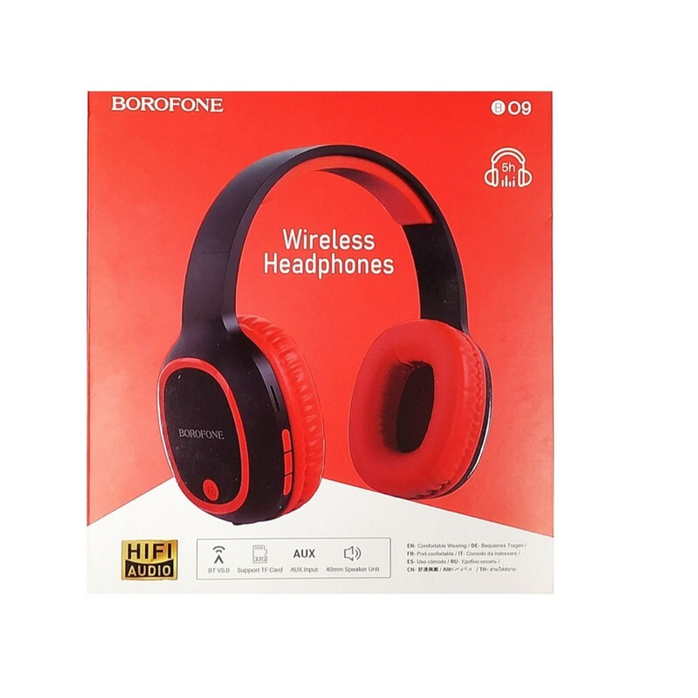 Полноразмерные Bluetooth наушники BOROFONE BO9 (красный)