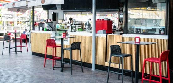 Стул пластиковый полубарный Lido Mini антрацит Италия