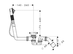 Cлив-перелив Kaldewei 4040 для ванны, хром, alpine white
