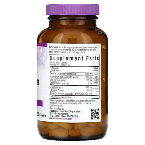 Bluebonnet Nutrition, кальций, магний и цинк, 180 капсул