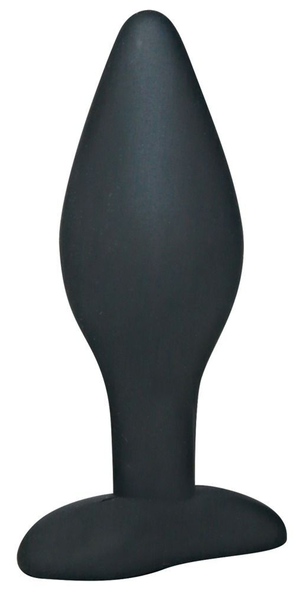 Чёрный анальный стимулятор Silicone Butt Plug Large - 12 см.